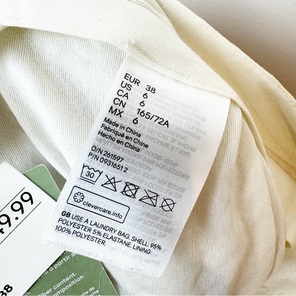 H&M | Wide-leg Sequined Pants in Light Beige NWT - Picture 12 of 15